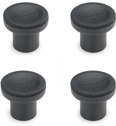 Ganter Normelemente | Bouton moleté | Écrou moleté | Bouton d'armoire | Bouton de meuble | GN 676-21-M5-SG | 4 pièces | Plastique | Douille laiton | Poignée 21 mm | Filetage M5