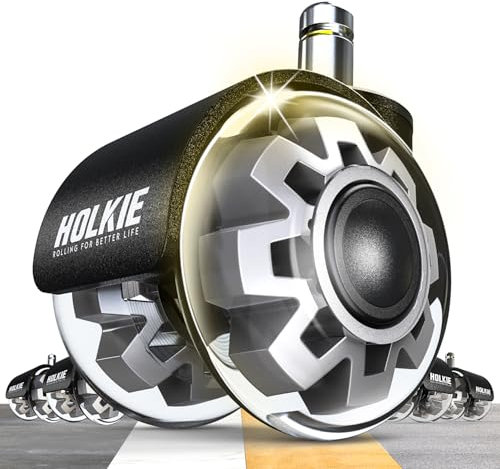 HOLKIE Roulettes de chaise de bureau 10x22 mm 1KEA ONLY Roulettes de rechange 2 pouces, roues doubles en caoutchouc gris - Lot de 5 pour sols en bois dur Roulettes de chaise de bureau d'ordinateur