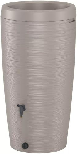 Regenwassertank 240 L Regentonne Wasserbehälter in 3 Farben mit Wasserhahn Set (240L Hellgrau)