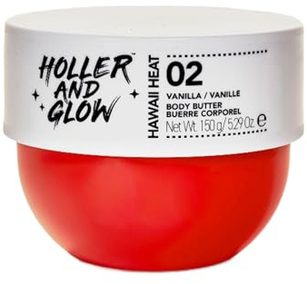 Holler Hawaii Heat Vanilla Body Butter, 150g | Vegan, cruelty-free formula delivers deep hydration. Whipped texture absorbs fast for soft, glowing skin with tropical scent.