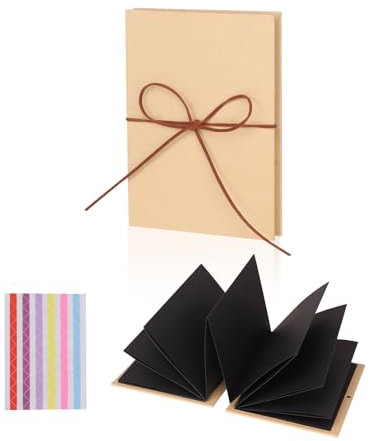 GOZINA Fotoalbum zum Selbstgestalten 8 inch, Scrapbook, 34 Seiten DIY Fotoalbum Klein als Geburtstagsgeschenk, Abschlussgeschenk oder Hochzeitstagsgeschenk (21 * 15,5 Schwarz)