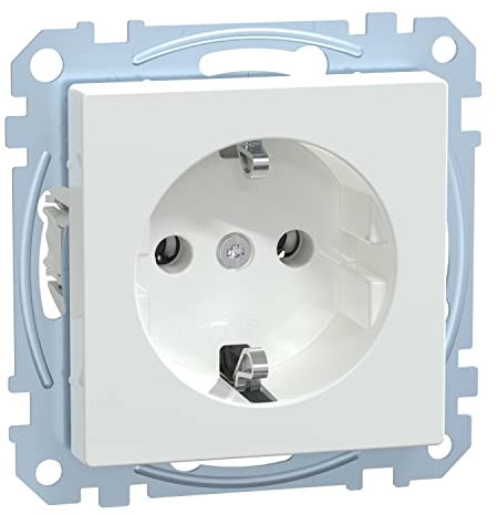 Schneider Electric Merten Schuko-Steckdose, Steckklemmen, System M, aktivweiss glänzend, Artikelnummer MEG2301-0325
