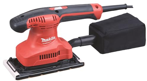 Makita M9203/2 240V 1/3 Sheet Finish Sander, Red/Black, 9.2 x 25.2 x 15.4 cm