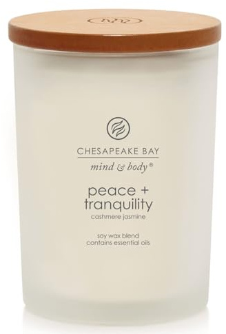 Chesapeake Bay Candle Scented Candle Peace + Tranquility (Cashmere Jasmine) Medium Jar Home Décor
