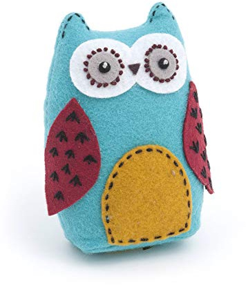 Hobby Gift PCO 95 Owl Sewing Pincushion with Soft Cotton Fabric Cushion Pin Patchwork Holder Arts Crafts & Sewing, Multi-Coloured, 12 x 8.5 x 4.5cm
