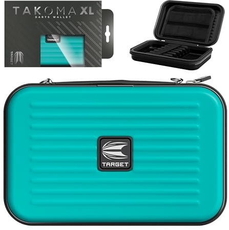 Target Darts Takoma XL Darts Wallet Case, Aqua – Holds 6 Darts, Protective EVA Holder with Double Zip Lock Pouches – Professional Dart Accessories
