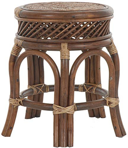 Korb-Outlet Sturdy Rattan Stool, 5 Legs, Stool, Flower Stool, Foot Stool, Plant Stool (Brown)