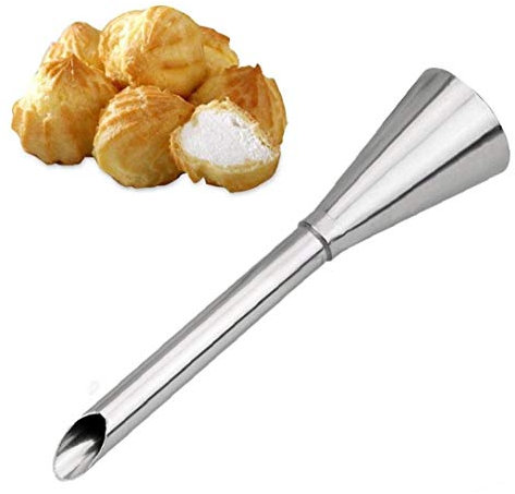 Cream Icing Piping Nozzle Tip 1PCS Stainless Steel Cupcake Puffs Injection Russian Syringe Puff Nozzle Tip Pastry Tool