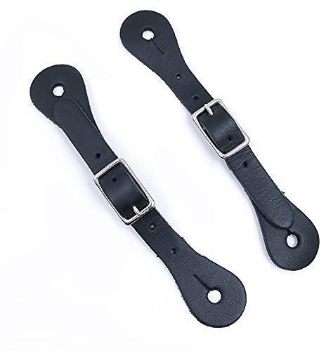 Namvo Sporenriemen aus Leder mit Schnalle aus Legierung, Western-Stil, für Reitsport, Sicherheitsausrüstung, 2 Stück