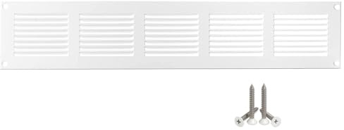 500x100mm Griglie D'Aerazione/Ventilazione in Metallo - Bianca Griglia D'aria con Rete Anti Insetti