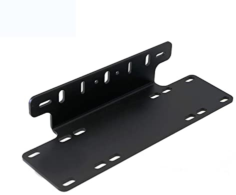 PICAA universel 15 pouces Support de montage de plaque d'immatriculation, pour pare-buffle avant de pare-chocs avec support pour barre lumineuse LED de travail pour SUV ATV 4x4 hors route sur camion