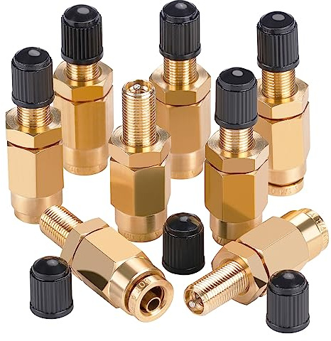 Cheemuii 8 PCS 1/4 Inflation Schrader Valve with Push to Connect for 1/4 OD Air Line Tubing and Air Spring Suspension for Semi Truck Trailer Tractor