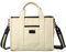 Kasgo Bolso Tote Mujer, Universidad Lona Ordenador Portátil 15.6 Pulgadas Bandolera Impermeable Shopper Grande de Mano y Hombro para Viaje Oficina Trabajo Blanco