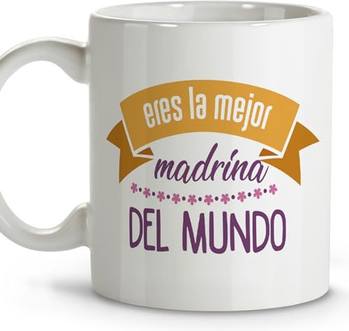 LolaPix Taza quieres ser mi madrina. Tazas de cafe. Regalo madrina. Regalos para madrinas. Taza cerámica 330 ml.