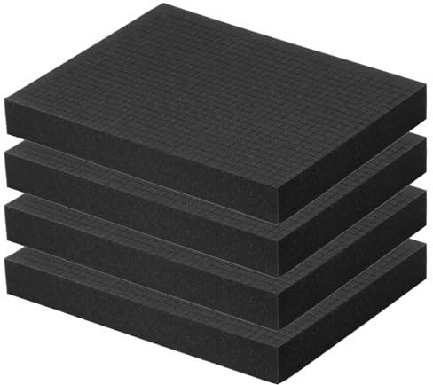 QWORK® 4 pezzi poliuretano espanso 400 x 300 x 50 mm, schiuma a forma di cubo può essere utilizzata per proteggere strumenti, fotocamere, cosmetici e artigianato