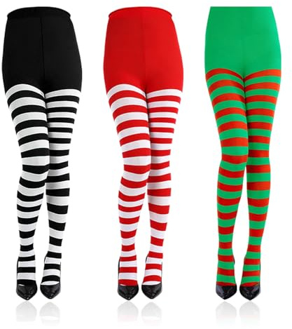 Medias A Rayas De 3 Piezas, Mono De Elfo, Medias Decorativas Para Disfraz, Accesorios De Disfraces De Cosplay Unisex, Ropa De Fiesta