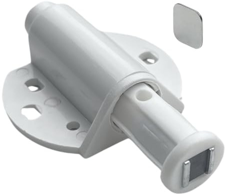 Evotrade Chiusura Magnetica a Scatto Singola e Doppia Push to Open – Sistema di Chiusura Magnetico per Mobili, Ante, Cassetti e Armadi con Chiusura a Sfioramento (Bianco, A scatto singola)
