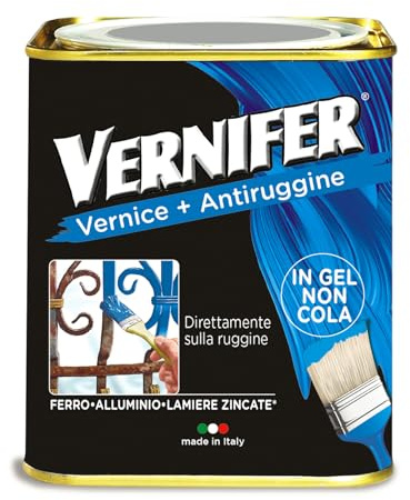 AREXONS - VERNIFER Vernice Bianca Satinata 750ml, Smalto e Fondo Antiruggine, Ideale per Esterni e Interni