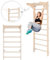 Pared de escalada de madera con barra de dominadas para adultos (230 cm), dispositivo de fitness multifuncional, escalera de escalada para adultos y niños, 100% ecológico, fabricado en la UE