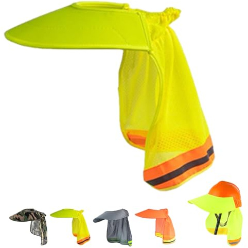 Genérico Parasol De Seguridad para Casco 50x14x32cm Parassol para Duro Seguriidad Protector Solar para Obra Cuello, Protección Solar Transpirable Y Reflectante