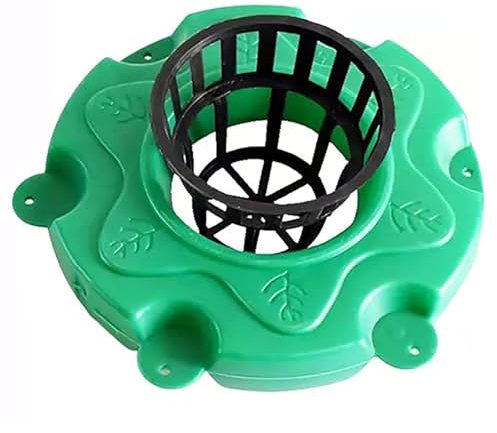 DECAKE Maceta Flotante Redonda para Estanque, Isla Flotante para Plantas de Estanque, Barrera Flotante para Peces y Plantas acuáticas, Maceta Flotante ecológica