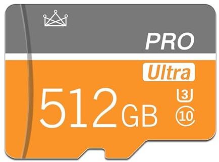 512GB Micro Memory Card Class 10, 512 GB micro SD-kort med SD-adapter höghastighetsminneskort för surfplatta, kamera, drönare