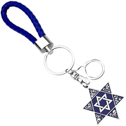 Muteitt Star of David Keychain Jewish Star Keyring Hanukkah Keychain Religious Jewelry Bag Charms Pendant Keychains Gifts