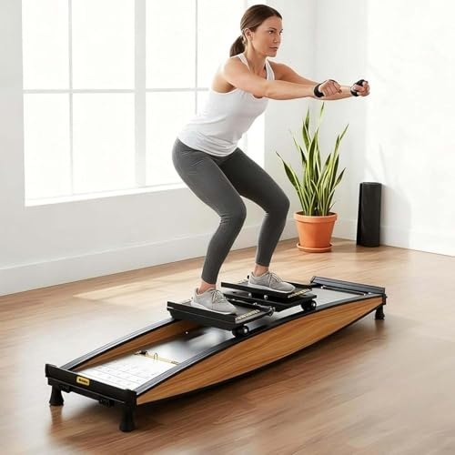 CUTANGELAR Skidträningsmaskin, 3D-crosstrainer, Skidträningsapparat, Roddsimulator För Inomhusbruk, Aerobisk Utrustning, Justerbart Motstånd 0-100 Kg, För Att Förbättra Uthållighet Och Balans.