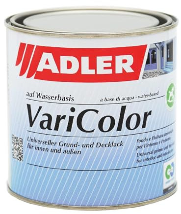Adler, Vernice acrilica 2 in 1 Varicolor , per interni ed esterni, vernice resistente alle intemperie, primer per legno, metallo e plastica, satinata, Grigio
