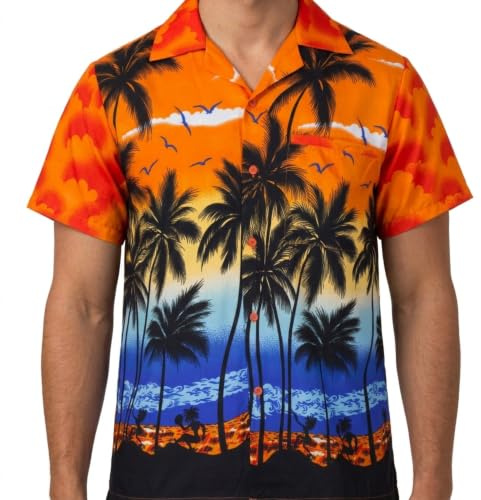 Camisa de Manga Corta para Hombre - Camisa Hawaiana - Camisa de Verano para Hombre Informal - Camisa de Playa Aloha para Vacaciones, Disfraces y Fiestas