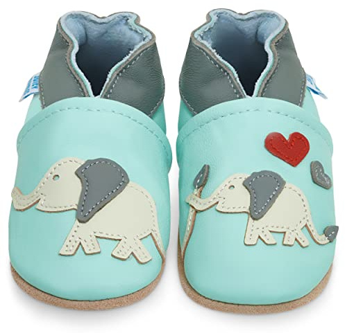 Babyskor med mjuk sula - Skor för småflickor - Skor för småpojkar - Mjuka Läderskor för småbarn flicka pojke - babytofflor tofflor lära-gå-skor - Elovephant