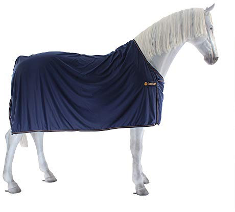 Bucas - Pferdedecke - Bucas Abschwitzdecke/Paradedecke/ Transportdecke Panel Prize Cooler Navy/Gold - 145cm