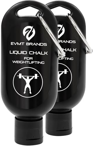 EVMT Brands Liquid Chalk, Mess Free Gym Chalk for Weightlifting, Gymnastics, Rock Climbing, Dancing. Sweat Resistant and Long Lasting for Stronger Grip. Package May Vary.