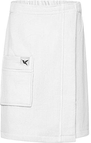 Ladeheid Kilt de Sauna en Tissu Éponge Homme LA40-219 (Blanc1, S-M)