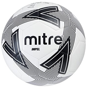 Mitre Impel L30P Fußball, hohe Strapazierfähigkeit, Formbeständigkeit, Weiß/Schwarz, 4