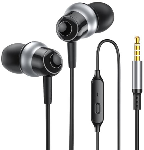 In Ear Kopfhörer mit kabel, Kopfhörer mit klares Mikrofon,Kopfhörer mit Stereo und HiFi-Klang, Geräuschisolierung,In-ear Ohrhörer Kompatibel für Samsung Galaxy, iphone,Tablet,Laptops, MP3 Players usw.