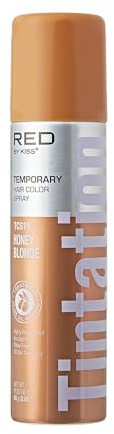 Red by Kiss Tintation Temporary Hair Color Spray, Instant Gray Root Touch Up Coverage, Water-Resistant & Smudge-Proof, Easy Wash Out, Barber & Hairline Touch-Up, Quick-Dry (Honey Blonde, 2.82 oz)