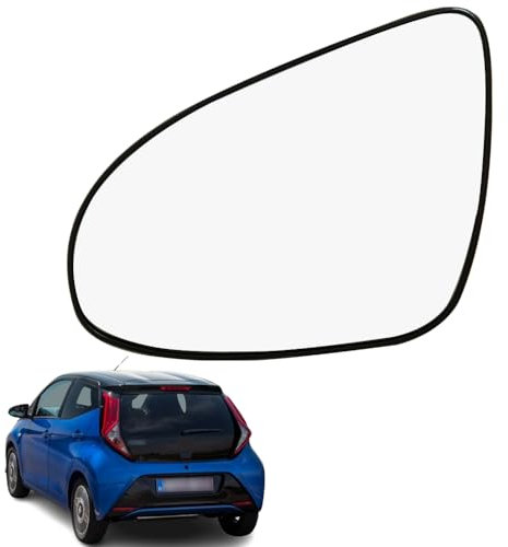 Ruolin Vetro Specchietto Retrovisore Sinistro, Vetro Specchio Retrovisore Esterno Auto Compatibile con AYGO C1 108 2014-2020