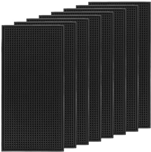 HEIHAK Lot de 8 tapis de bar rectangulaires de 30 x 15 cm, tapis de drainage en PVC pour cuisine, restaurant, hôtel, bar