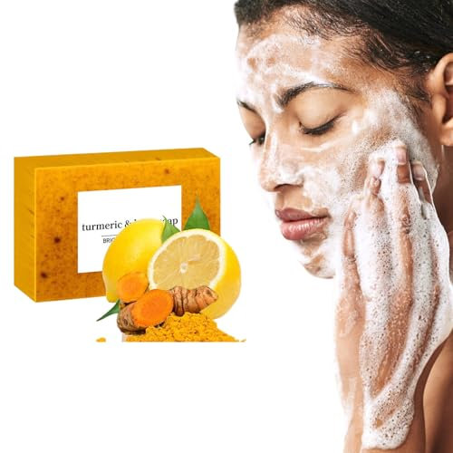 Savon au citron au curcuma, savon au curcuma naturel bio pour le visage et le corps, miel, citron et curcuma barres de savon pour tous les types de peau