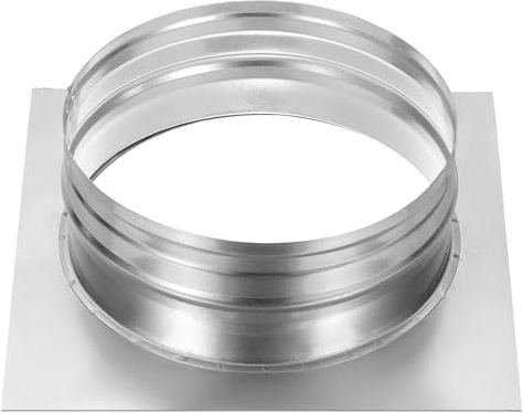 PATIKIL 8 / 195mm Duct Connector Flange, Dryer Vent Wall Plate Square to Round Straight Pipe Flange Chimney Top Plate for Air Heating Cooling Ventilation HVAC System, 250x250mm Base