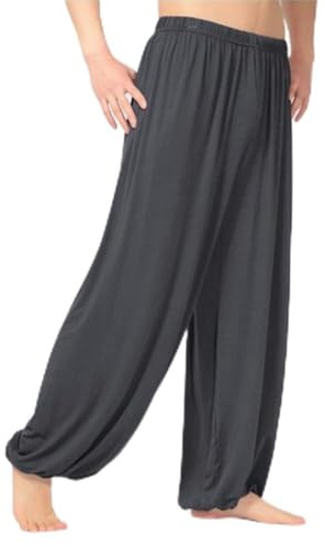 Diseño innovador de pantalones Taichi para hombre para un movimiento sin esfuerzo en condiciones climáticas cálidas (L gris oscuro)