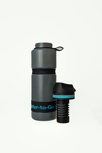 WATER TO GO vattenflaska 0,75 l, med filter – drick vatten direkt från floden, sjön eller ledning | Ultralätt och BPA-fri | 200 l filterkapacitet | Perfekt för resor, kajak, camping och mycket mer