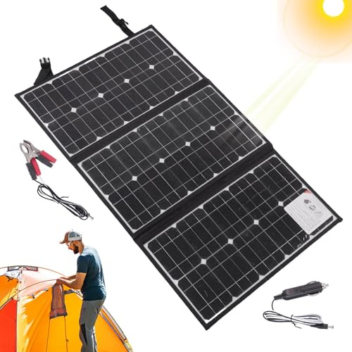 Solpanel med axelryggsäck - 600 W bärbar laddare, bärbar hopfällbar solpanel, dubbel USB och utgång, lätt laddare | Kompakt kraftstation för telefonsurfplattor