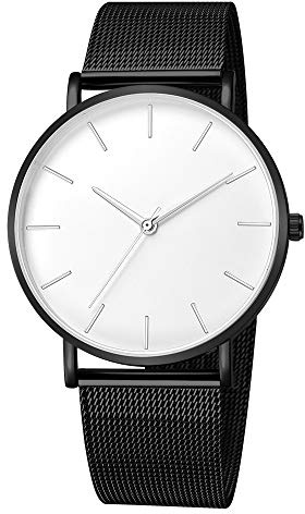 Rostfritt män handled analog kvarts sport mode datumklocka herrklocka jaktklockor för män, flerfärgad, L