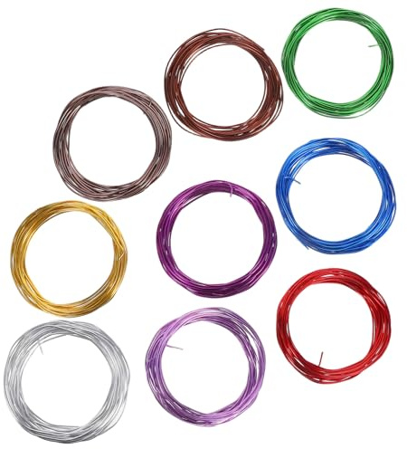 VALICLUD 9 Rouleaux Fil Aluminium Anodisé pour Bonsaï 15 MM X 5 M Assortiment Couleurs Variées Fixation Branches Jardinage Modelage Plantes Intérieur Extérieur