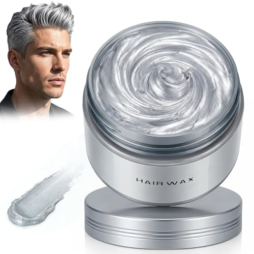 Colore capelli grigio argento, cera colorante per capelli grigio argento 120g, tinta temporanea per capellis, pomata naturale per acconciature, per feste, Cosplay, Halloween
