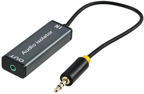 Filtre antiparasite audio 3,5 mm avec isolateur de boucle de masse, améliore la qualité sonore des systèmes stéréo, câble inclus, isolateurs universels, filtre antiparasite pour autoradio, filtre
