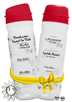 Shaker-Set Duo (ROT) mit 875ml-Pfannkuchen-Shaker + 4-Portionen-Spätzle-Shaker