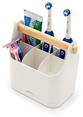 simplywire – Portaspazzolini – Organizer per bagno – Bianco